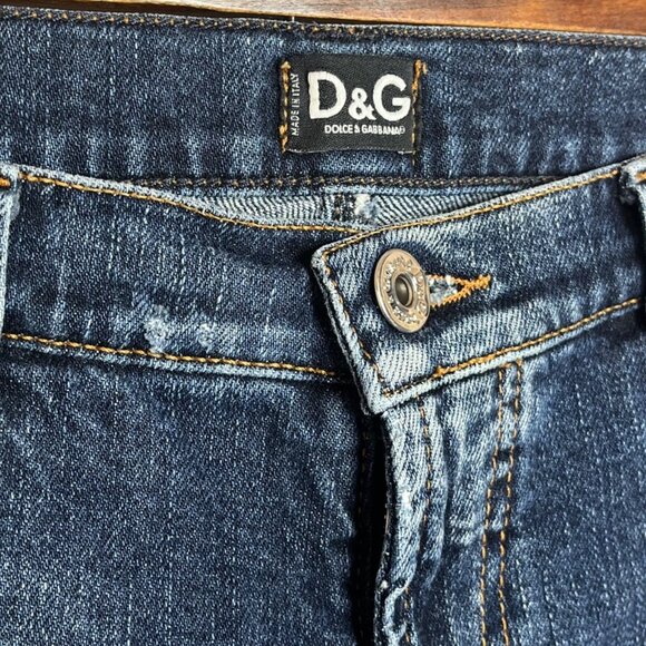 D&G Dolce & Gabbana Womens Denim Capri Jeans With Lace Accent Size 32 waist - Picture 8 of 12